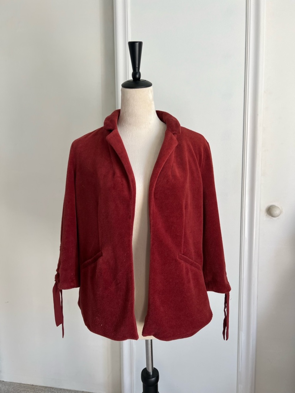 Elle Open-Front Wine Red Women's Blazer